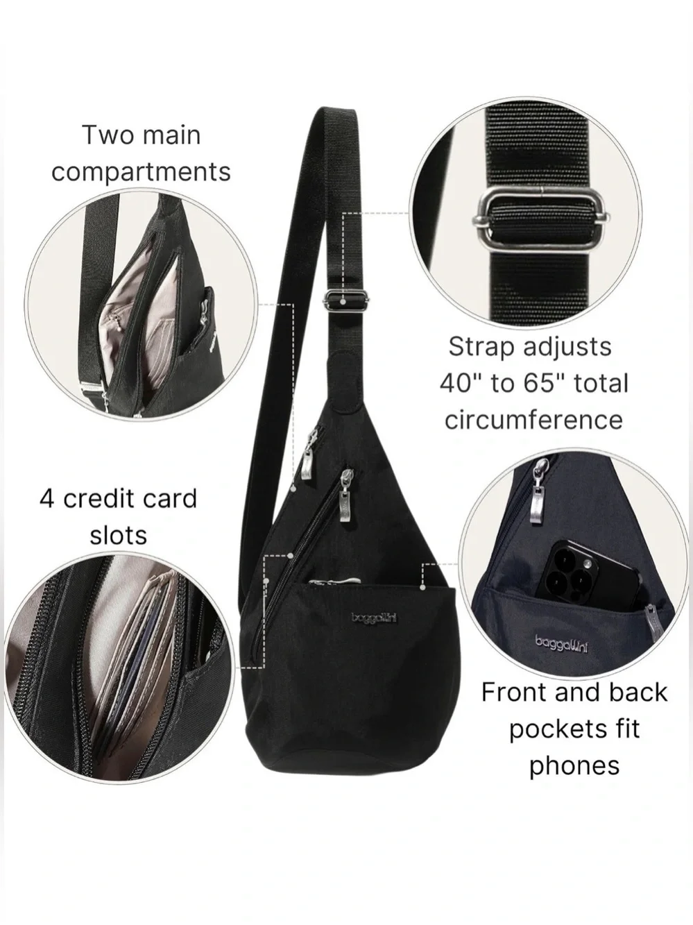 Baggallini black mini
